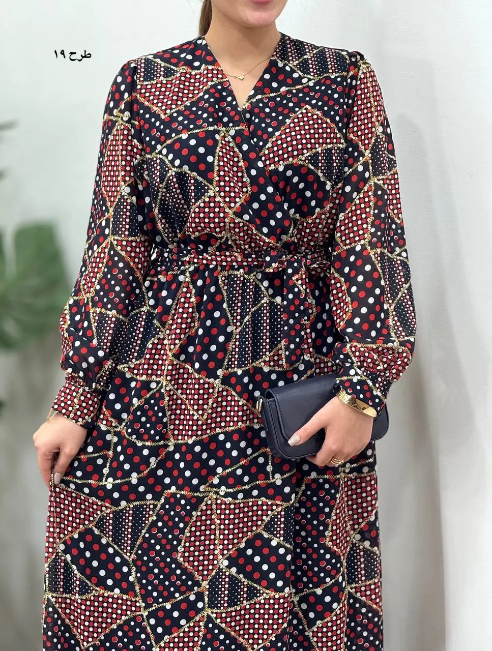 پیراهن بلند حریر آستردار آوا کد 5036